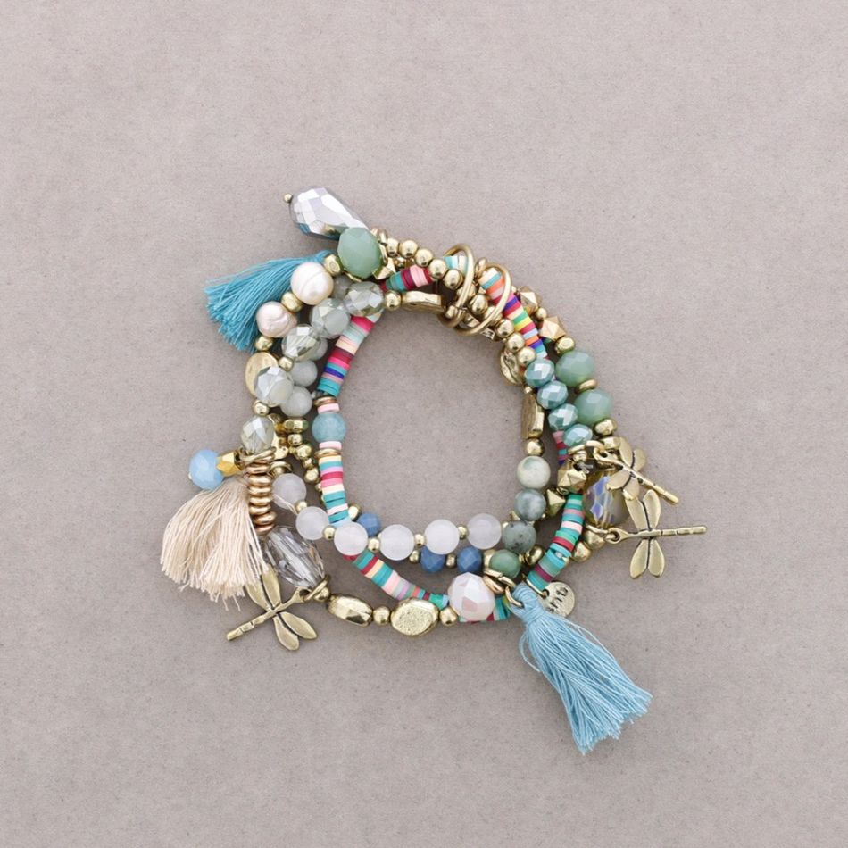 PULSERA 4 TIRAS CUENTAS