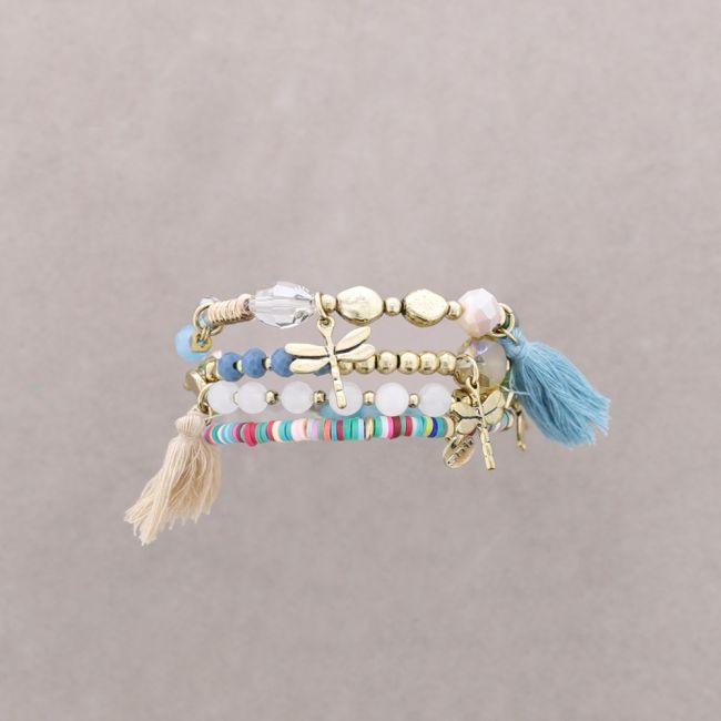 BRACELET 4 STRAPS BEADS