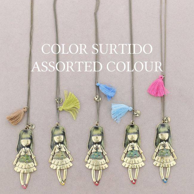 DOLL PENDANT LONG NECKLACE