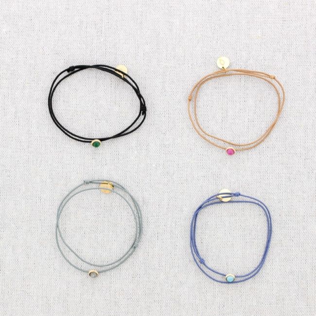 PULSERA ELÁSTICA DOBLE ACERO PIEDRA