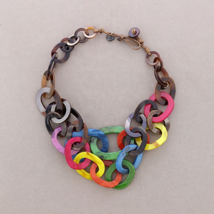 DOUBLE RESIN LINK NECKLACE