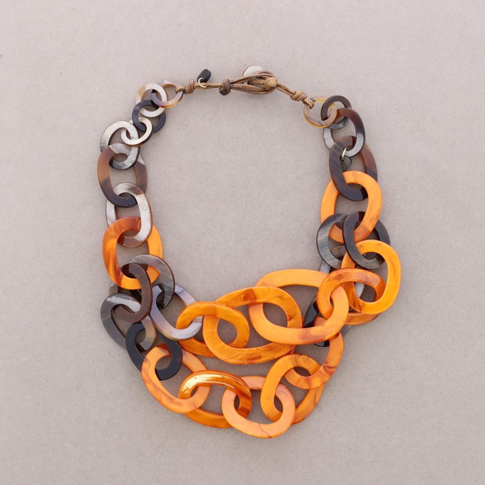 DOUBLE RESIN LINK NECKLACE