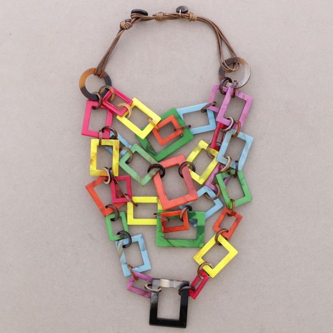 TRIPLE RESIN LINK NECKLACE