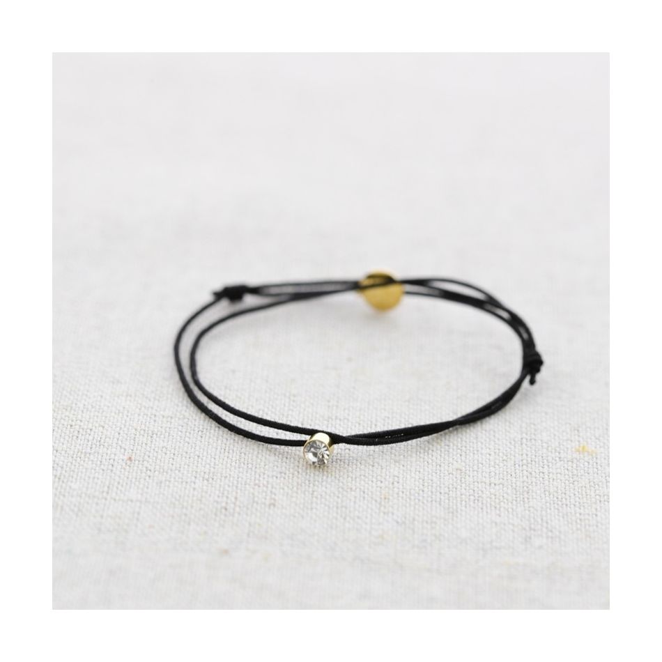 PULSERA ELÁSTICA DOBLE ACERO CRISTAL