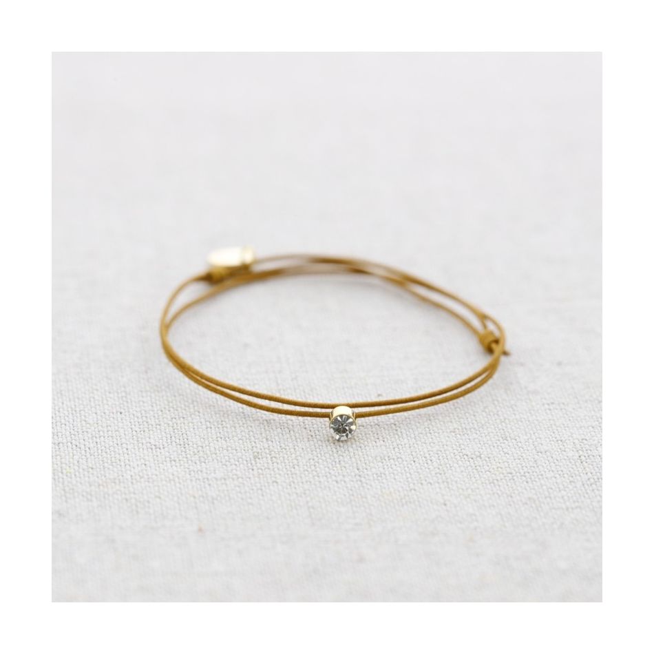ELASTIC DOUBLE STEEL CRYSTAL BRACELET