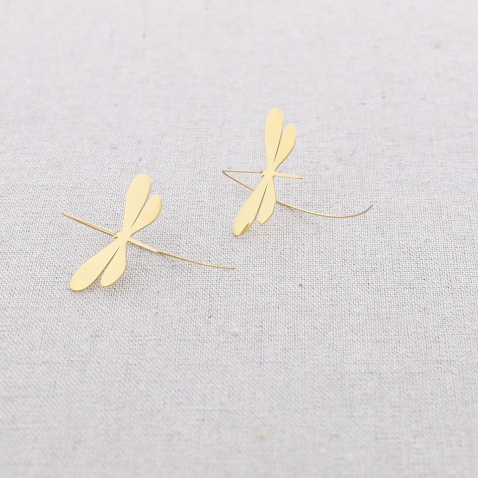 STEEL DRAGONFLY EARRINGS