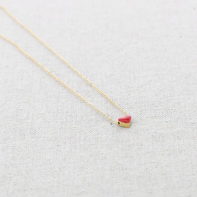 GARGANTILLA ACERO COLGANTE CORAZÓN ESMALTE