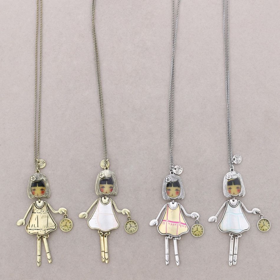 LONG PENDANT NECKLACE BALLERINA DOLL