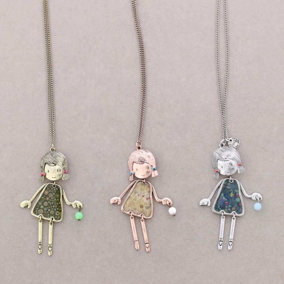 LONG PENDANT NECKLACE BALLERINA DOLL
