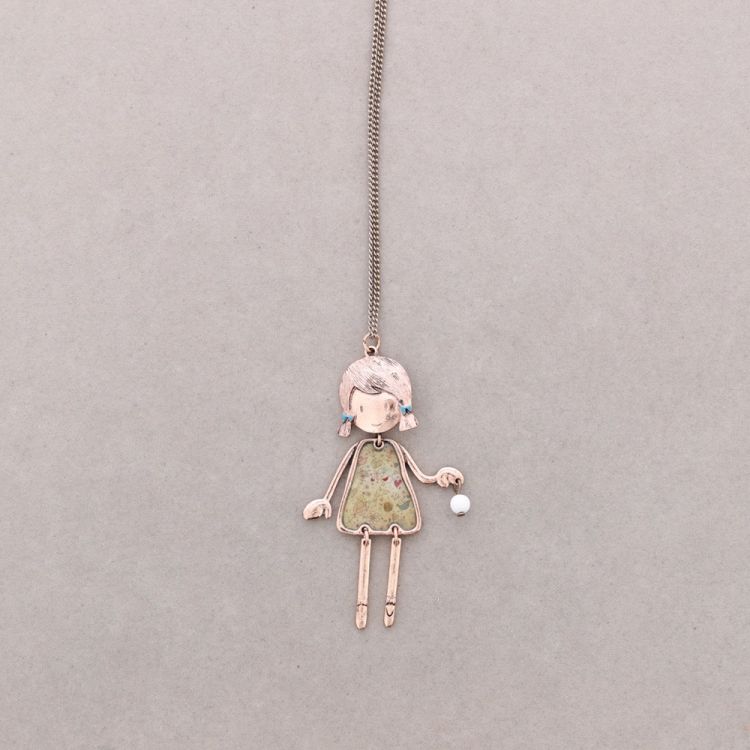 LONG PENDANT NECKLACE BALLERINA DOLL
