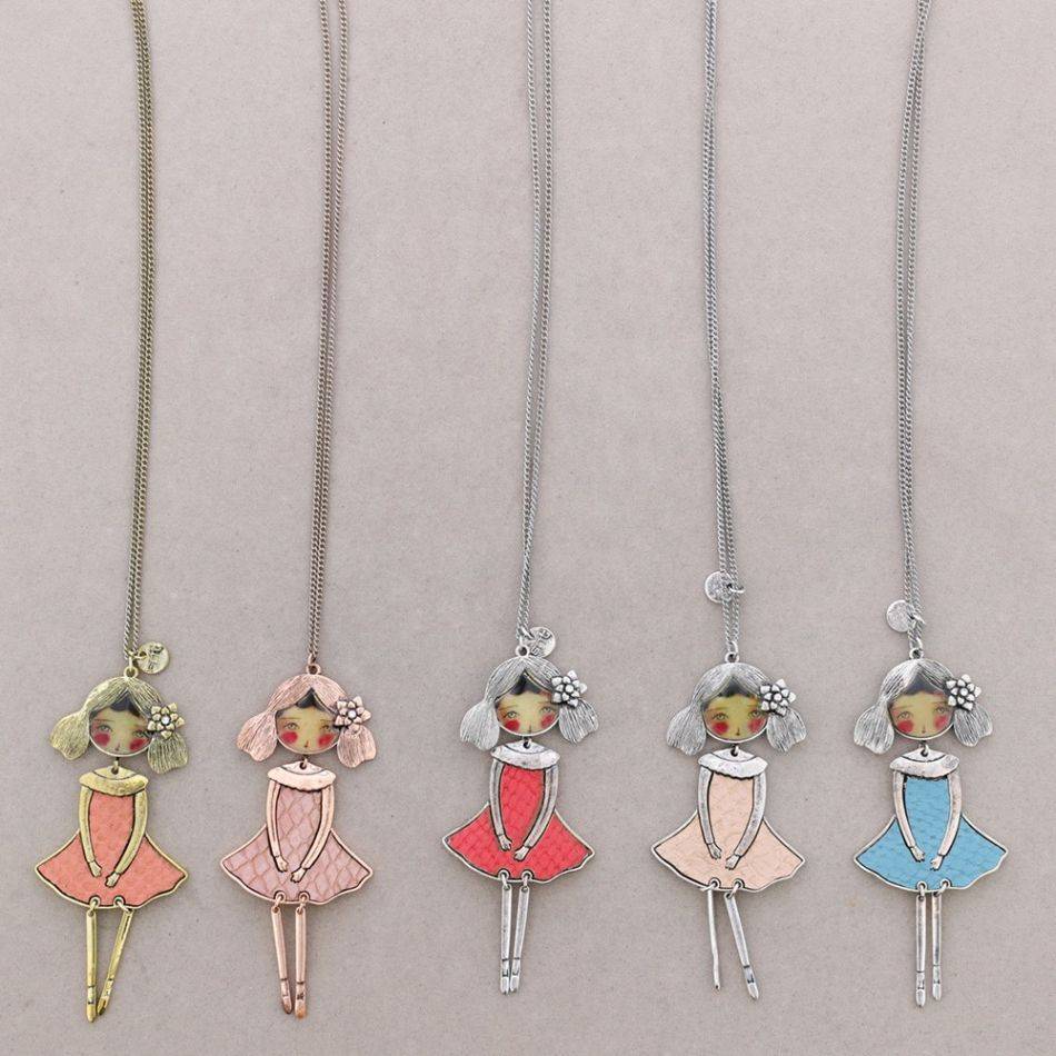 LONG PENDANT NECKLACE BALLERINA DOLL