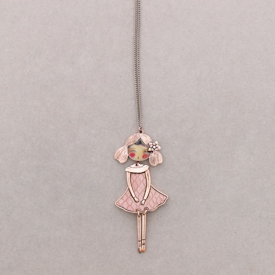 LONG PENDANT NECKLACE BALLERINA DOLL