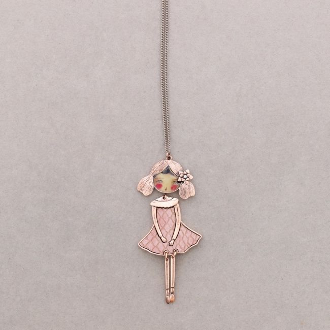 LONG PENDANT NECKLACE BALLERINA DOLL