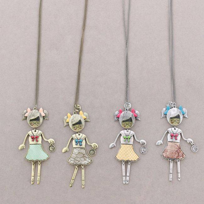 LONG PENDANT NECKLACE BALLERINA DOLL