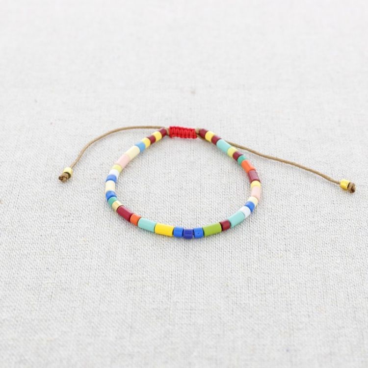 PULSERA MACRAMÉ ACERO CUENTAS ESMALTE
