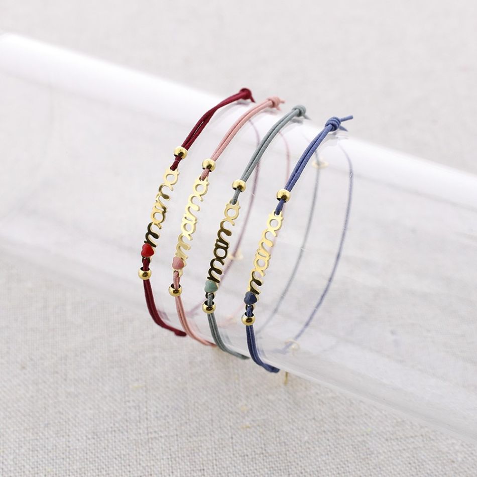 PULSERA ACERO ELÁSTICA CORAZÓN MAMÁ
