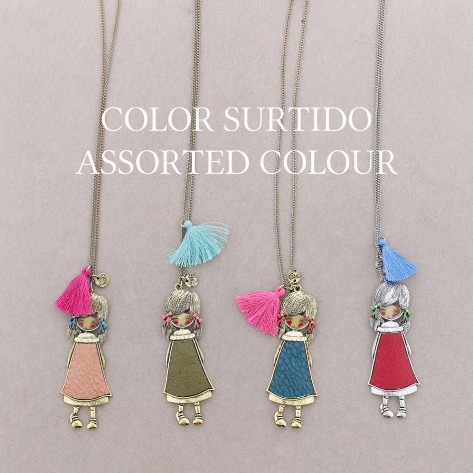 DOLL PENDANT LONG NECKLACE