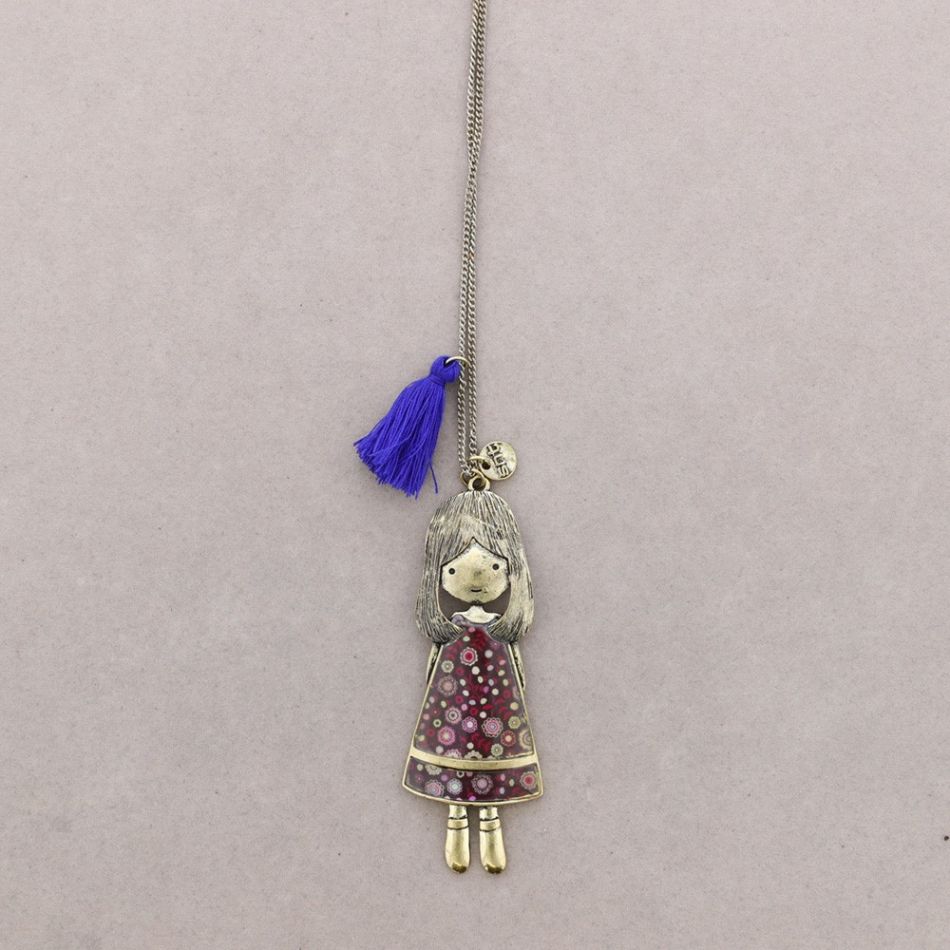 DOLL PENDANT LONG NECKLACE