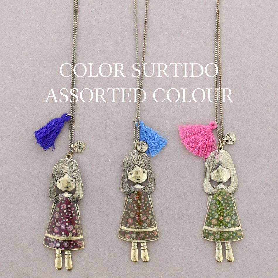 DOLL PENDANT LONG NECKLACE