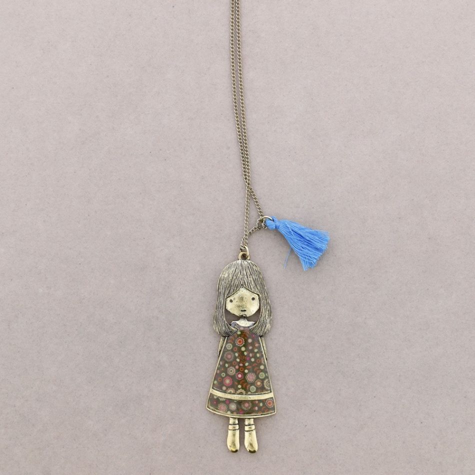 DOLL PENDANT LONG NECKLACE