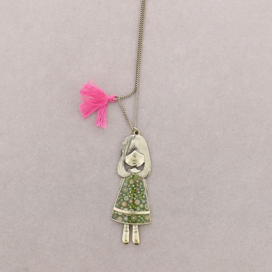 DOLL PENDANT LONG NECKLACE