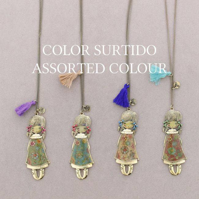LONG PENDANT NECKLACE METAL ENAMEL