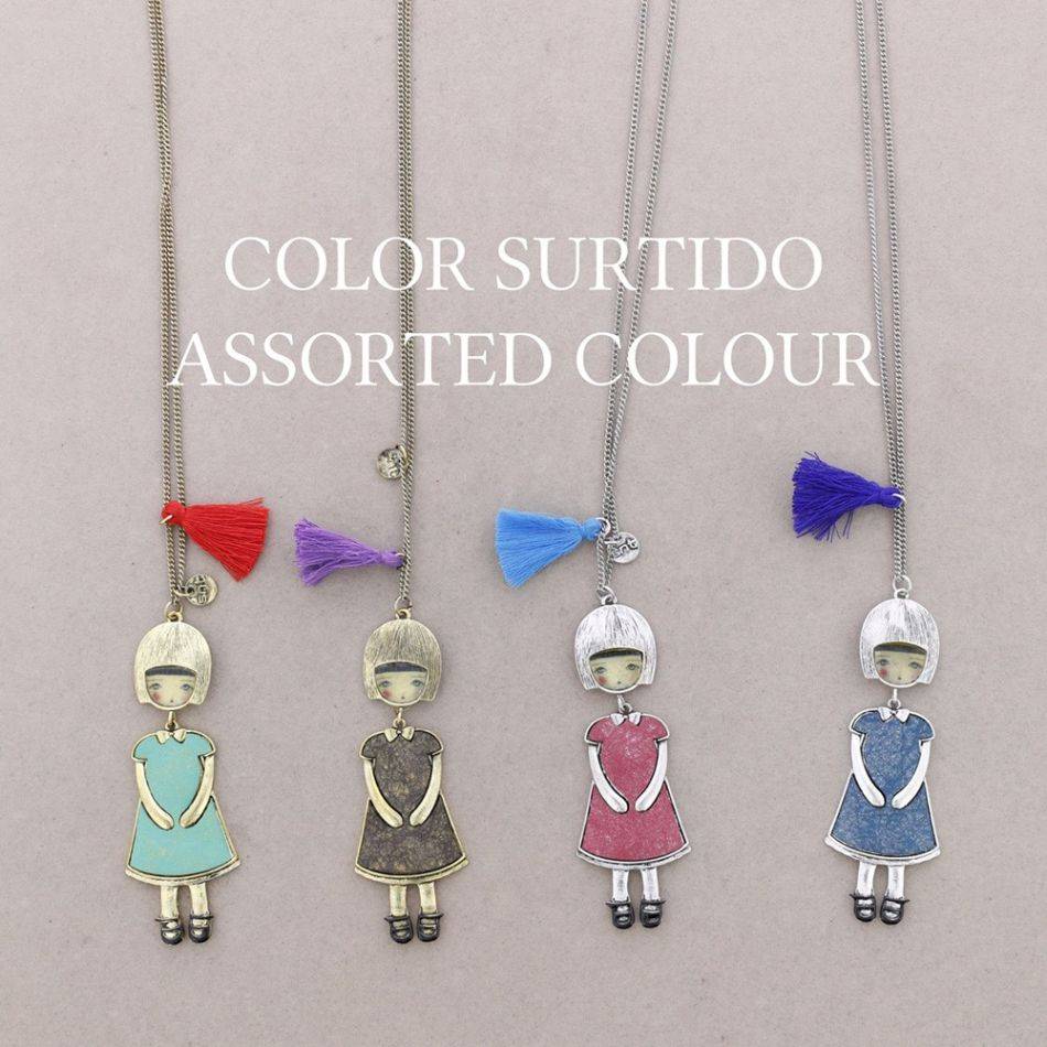 DOLL PENDANT LONG NECKLACE