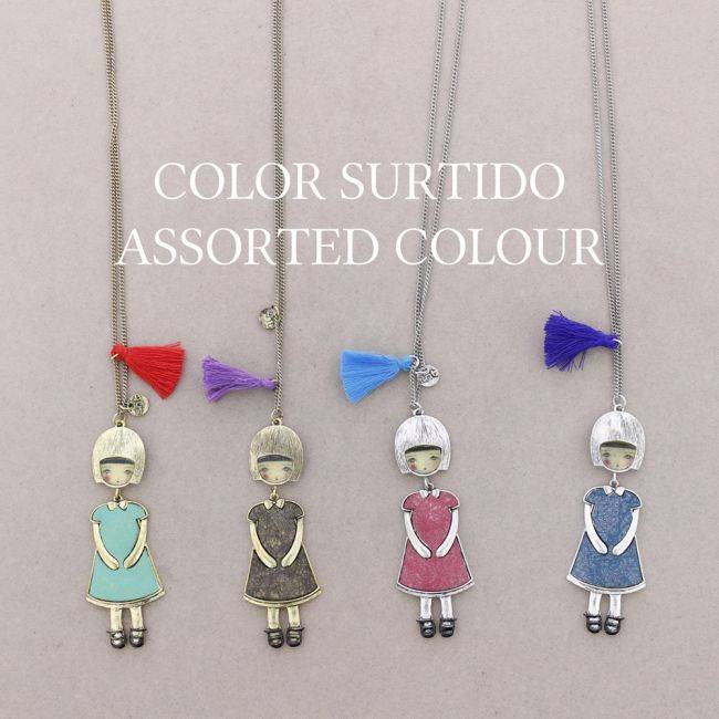 DOLL PENDANT LONG NECKLACE