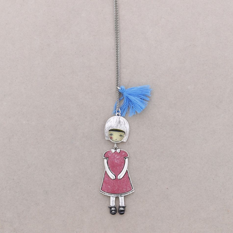 DOLL PENDANT LONG NECKLACE