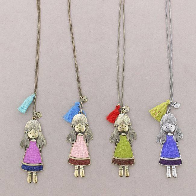 COLLAR LARGO COLG. METAL ESMALTE