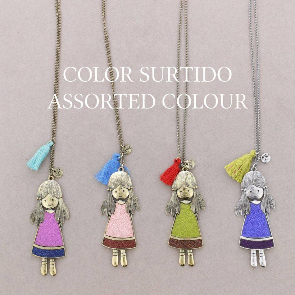 LONG PENDANT NECKLACE METAL ENAMEL