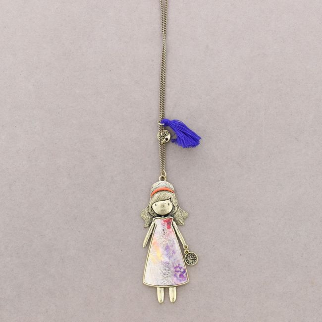 DOLL PENDANT LONG NECKLACE