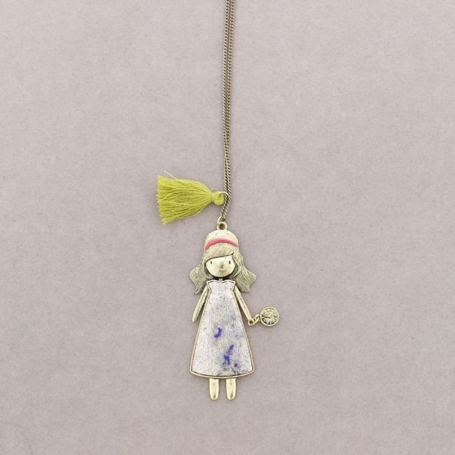 DOLL PENDANT LONG NECKLACE