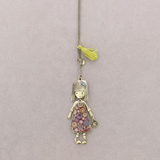 DOLL PENDANT LONG NECKLACE