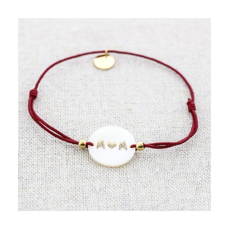 PULSERA ELÁSTICA ACERO MAMA  NÁCAR