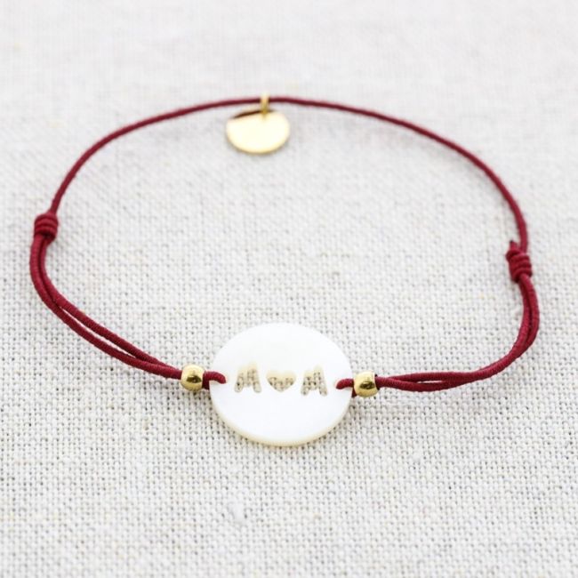 PULSERA ELÁSTICA ACERO MAMA  NÁCAR