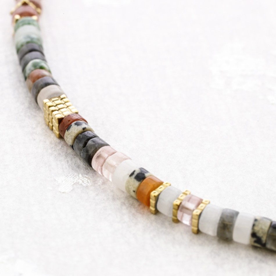 COLLAR PIEDRAS ACERO