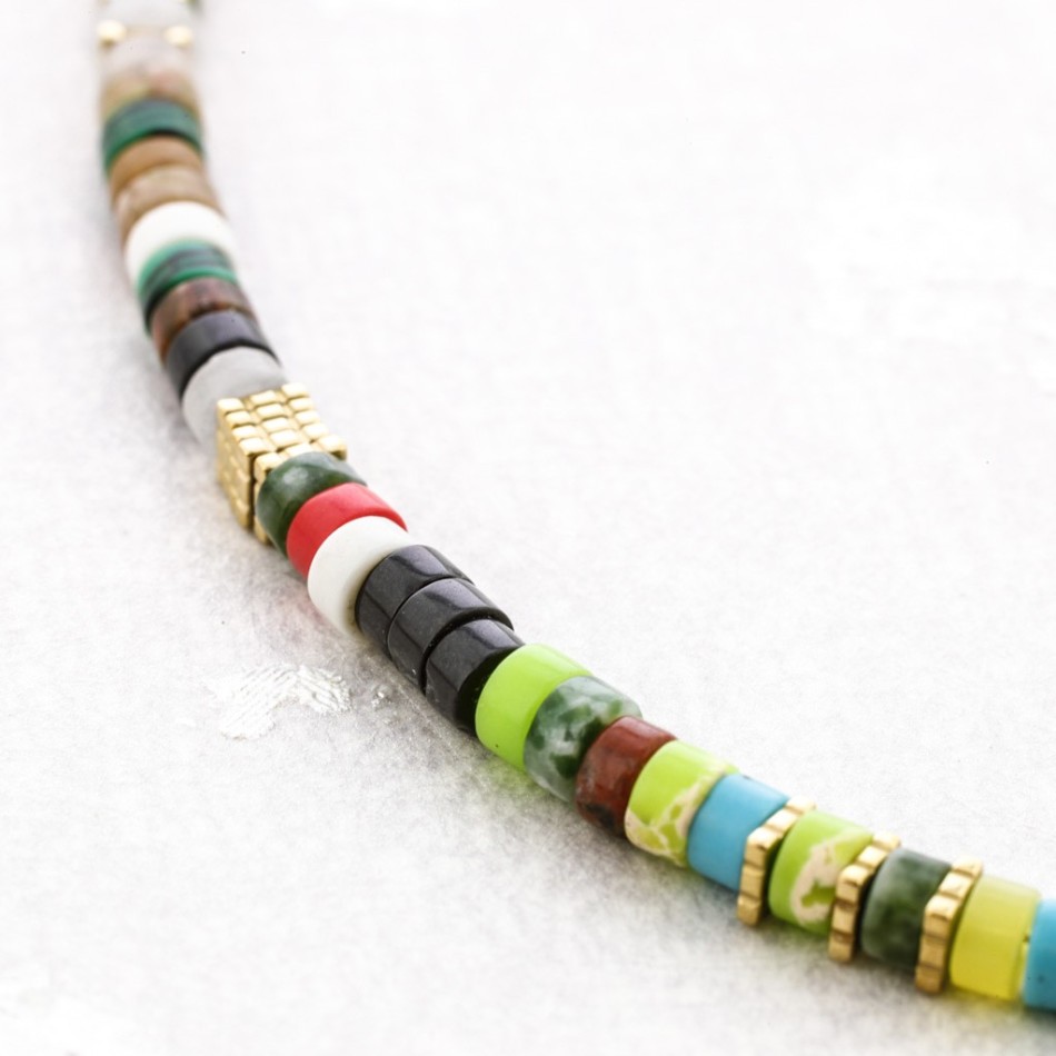 COLLAR PIEDRAS ACERO