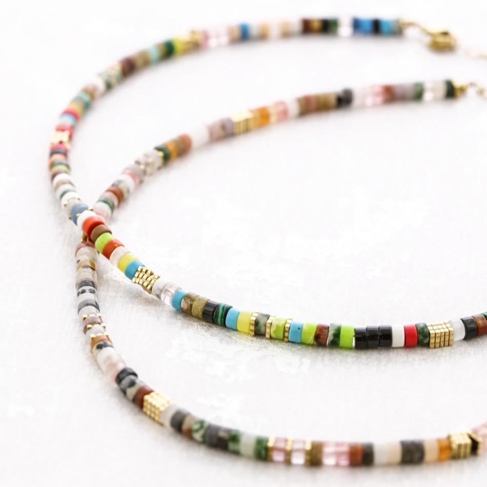 COLLAR PIEDRAS ACERO