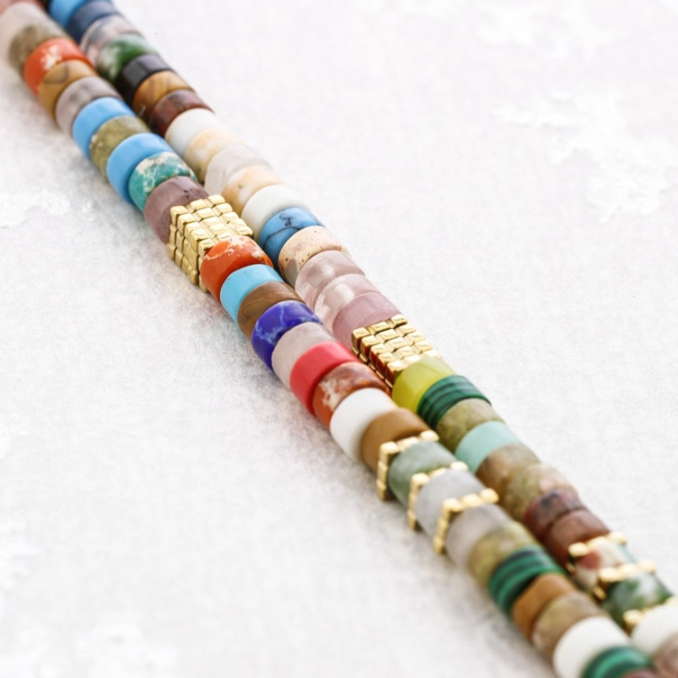 COLLAR PIEDRAS ACERO