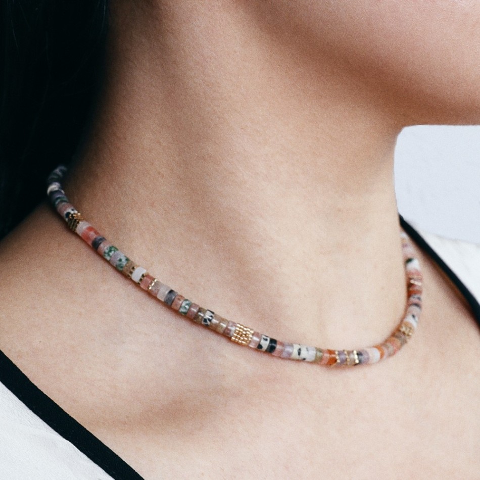 COLLAR PIEDRAS ACERO