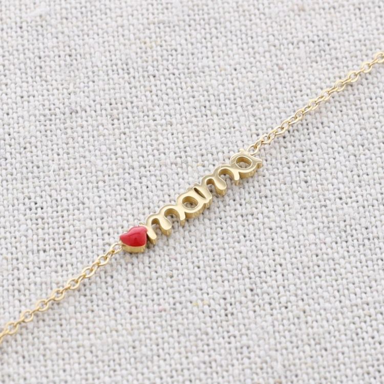 MOM HEART STEEL SHORT NECKLACE
