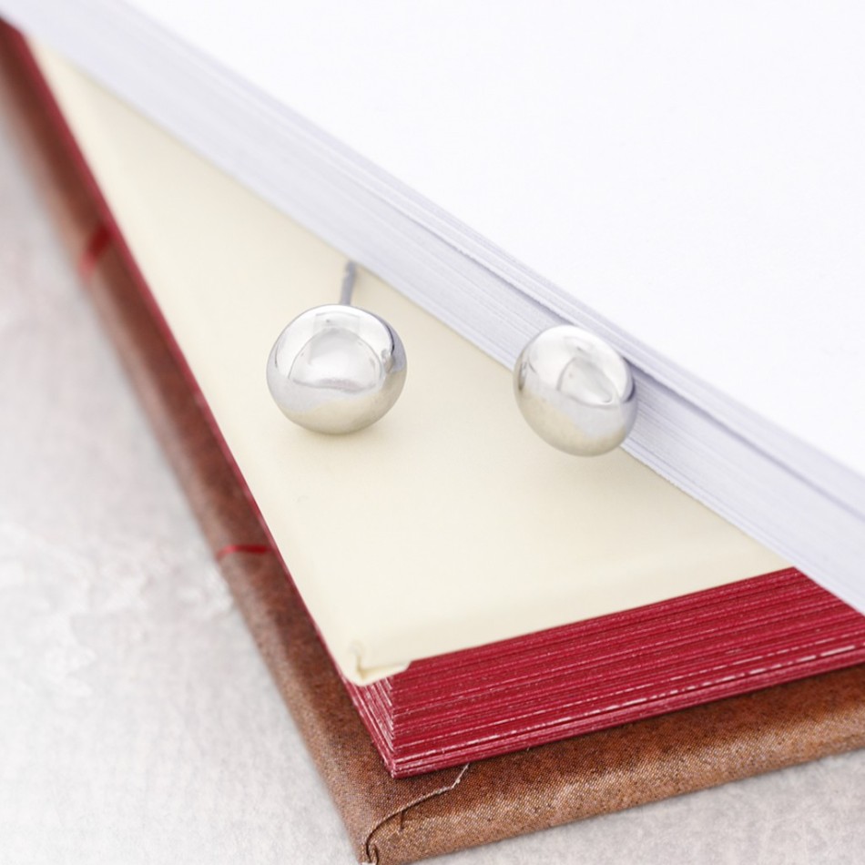 STEEL HALF BALL EARRINGS