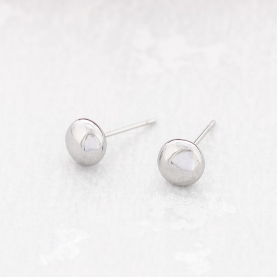 STEEL HALF BALL EARRINGS