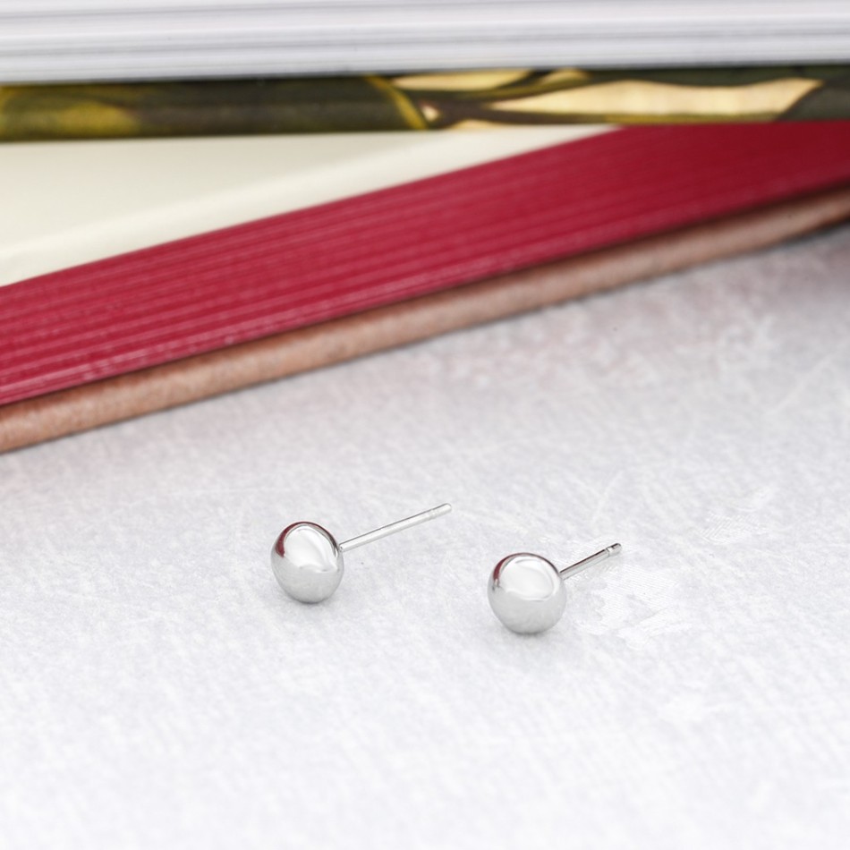 STEEL HALF BALL EARRINGS