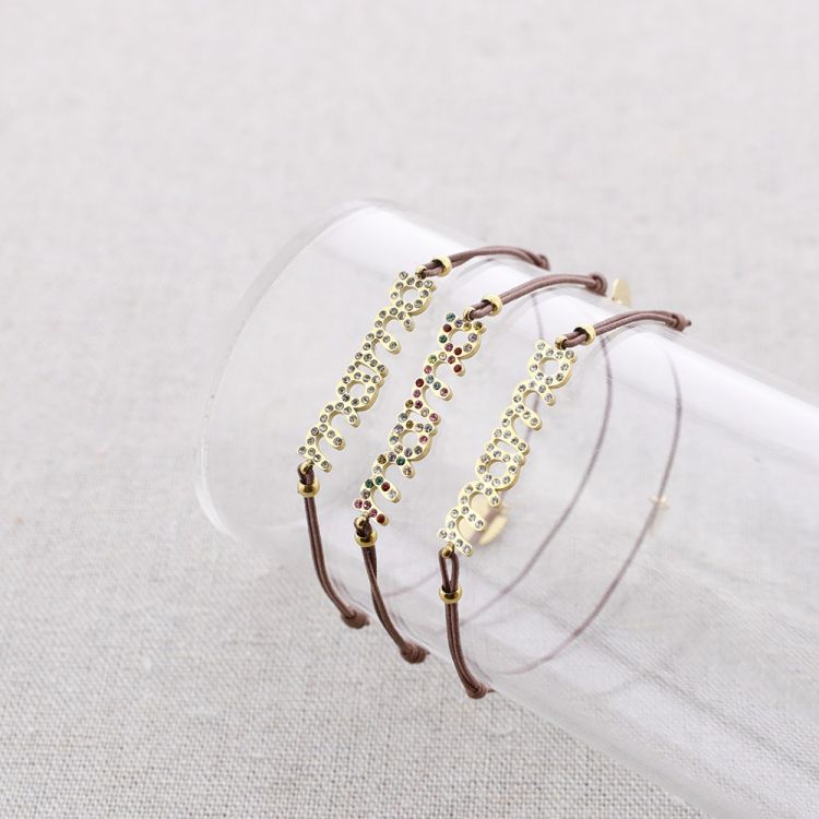 PULSERA ACERO MAMÁ CRISTALES 2