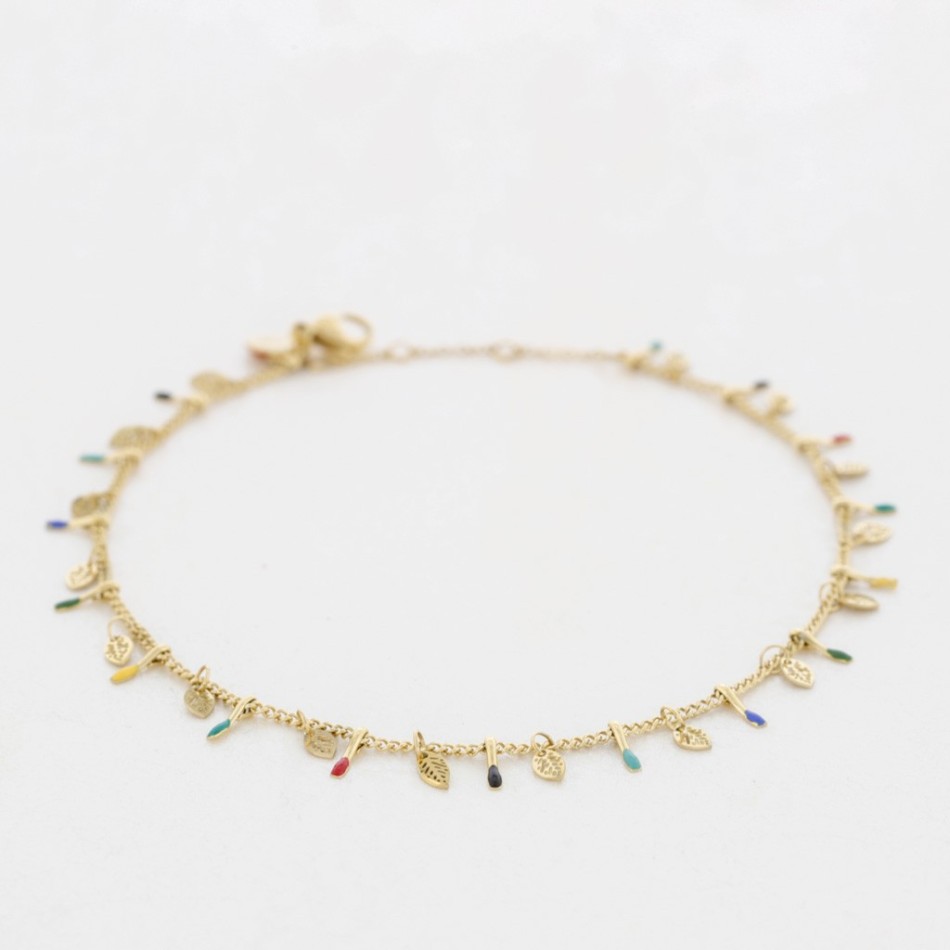 STEEL ENAMEL ANKLE BRACELET