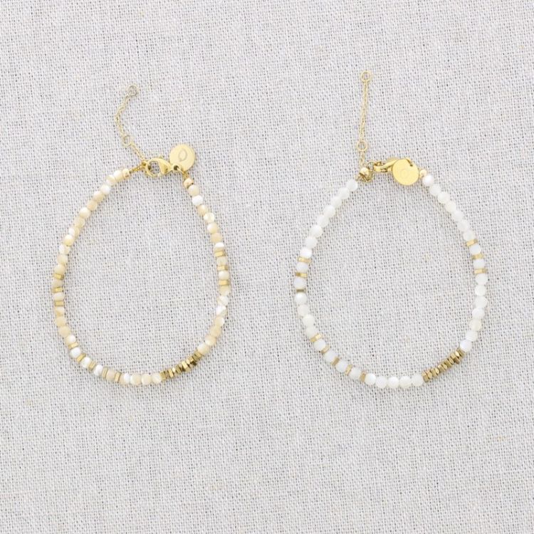 PULSERA ACERO CUENTAS NÁCAR 2