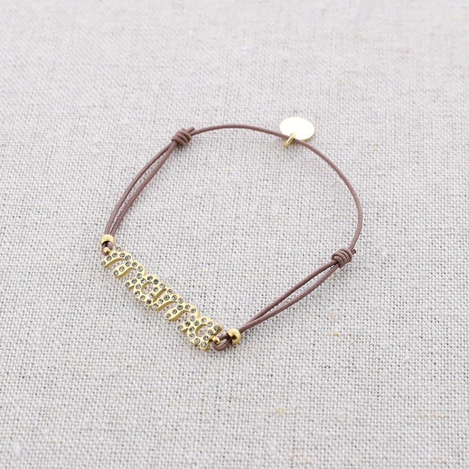 PULSERA ACERO MAMÁ CRISTALES