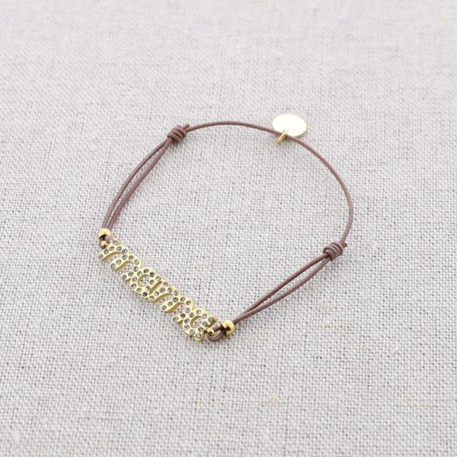 PULSERA ACERO MAMÁ CRISTALES